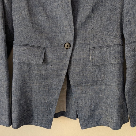 Veronica Beard Orchid Linen Dickey Jacket Blazer Blue Chambray Size 0 Celebrity - Picture 7 of 13